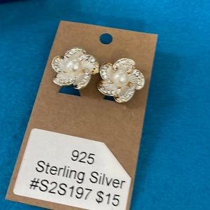 Beautiful clip on sterling silver earrings